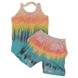 Chaser Girls Sz 14 2 Pc Set Scoop Bottom Tank Top Elastic Waist Shorts New